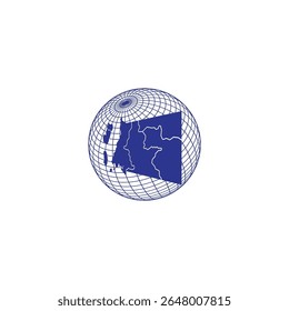 Equatorial Guinea map isolated on white background.
