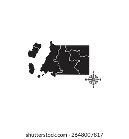 Equatorial Guinea map isolated on white background.