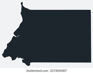 Equatorial Guinea map. Just a simple border map. Shape of the country. Flat blank Equatorial Guinea outline. Vector boundary illustration.