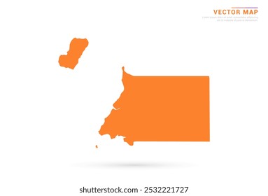 Equatorial Guinea Map - Orange abstract style isolated on white background vector.