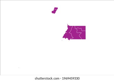 Equatorial Guinea Map pink Color on White Backgound