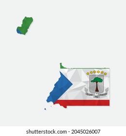 Equatorial Guinea map in polygonal style on white background. Vector illustration eps 10.