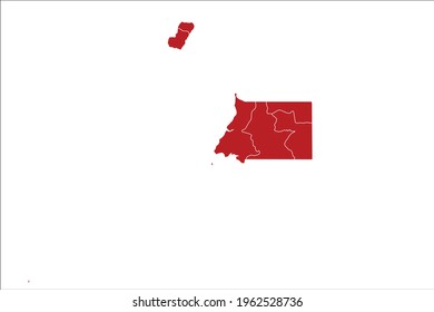 Equatorial Guinea Map Red Color on White Backgound
