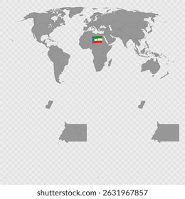 Equatorial Guinea Map Set with World Location.