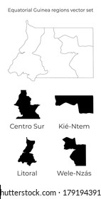Equatorial Guinea map with shapes of regions. Blank vector map of the Country with regions. Borders of the country for your infographic. Vector illustration.