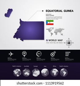 Equatorial Guinea Map vector illustration