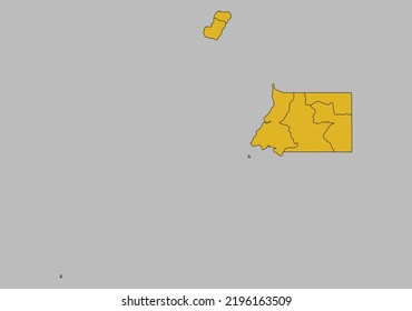 Equatorial Guinea map vector, Isolated on gray background