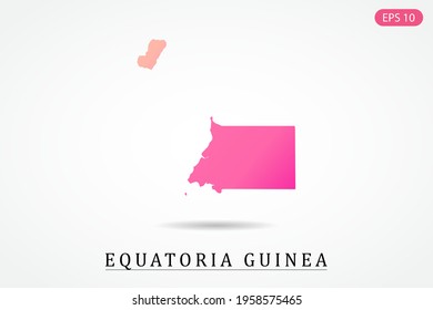 Equatorial Guinea Map - World Map International vector template with Pink gradient color isolated on white background - Vector illustration eps 10