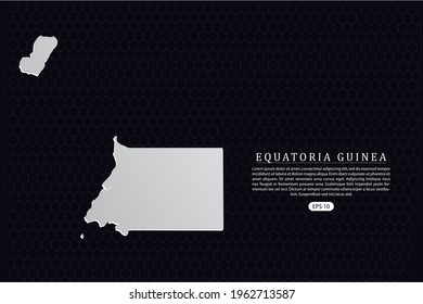 Equatorial Guinea Map - World Map International vector template with White Color isolated on hexagon background - Vector illustration eps 10