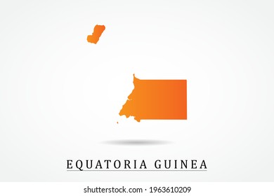 Karte Äquatorialguinea - Weltkarte - Internationale Vektorvorlage mit orangefarbenem Farbverlauf-Farbe einzeln auf weißem Hintergrund - Vektorgrafik eps10
