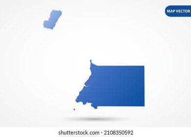 Equatorial Guinea Map - World Map International vector template with Blue gradient color isolated on white background for design, education, website, infographic - Vector illustration eps 10