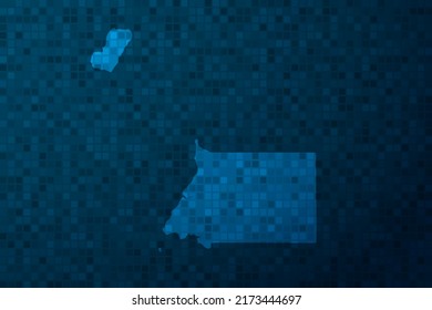 Equatorial Guinea Map - World Map international vector template with technology style isolated on blue pixel background for education, design, website, infographic - Vector illustration eps 10