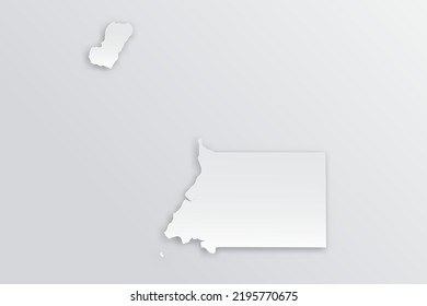 Equatorial Guinea Map - World map International vector template with 3D, paper style including shadow and white color on grey background for design, education, infographic - Vector illustration eps 10