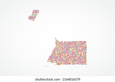 Equatorial Guinea Map - World map vector template with colorful dots, grid, grunge, halftone style isolated on white background for education, infographic, design - Vector illustration eps 10