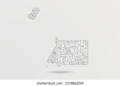 Equatorial Guinea Map - World map vector template with Abstract futuristic circuit board Illustration or High-tech technology mash line and point scales on white background - Vector illustration ep 10