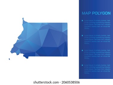 Equatorial Guinea mapin geometric blue polygonal style modern design on white background. Vector illustration map in geometric blue polygonal style modern design on white background. Vector illustrati