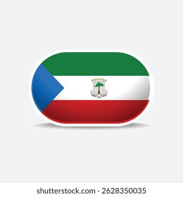 equatorial guinea national flag button vector