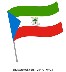 Guiné Equatorial bandeira nacional flutters com mastro