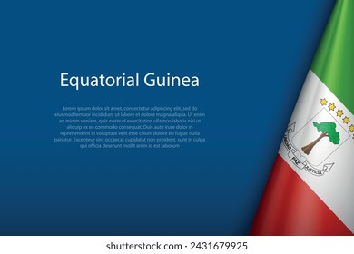 Equatorial Guinea national flag isolated on dark background with copyspace