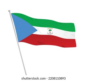 Bandera nacional de Guinea Ecuatorial. ilustración vectorial