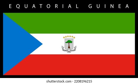 Equatorial guinea national flag in vector format with black background.