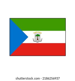 Equatorial Guinea official flag icon 400 x 300 size isolated on white background.  Official flag.  State identity.