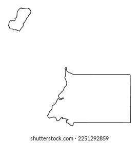 Equatorial Guinea outline silhouette map
