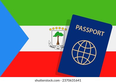 Equatorial Guinea Passport. Equatorial Guinea Flag Background. Vector