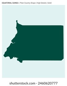 Equatorial Guinea plain country map. High Details. Solid style. Shape of Equatorial Guinea. Vector illustration.