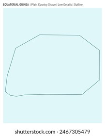 Equatorial Guinea plain country map. Low Details. Outline style. Shape of Equatorial Guinea. Vector illustration.