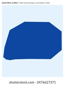 Equatorial Guinea plain country map. Low Details. Solid style. Shape of Equatorial Guinea. Vector illustration.