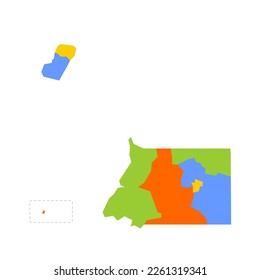 Equatorial Guinea political map of administrative divisions - provinces. Blank colorful vector map.