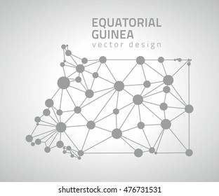 Equatorial Guinea polygonal outline grey vector map