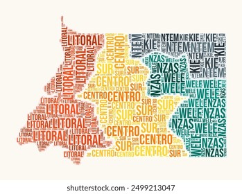 Equatorial Guinea regions word cloud. Country logo design. Regions typography style vector image. Equatorial Guinea colored text cloud. Amazing vector illustration.