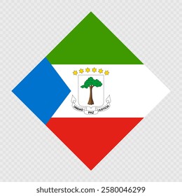 Equatorial Guinea rhombus flag. Vector illustration.