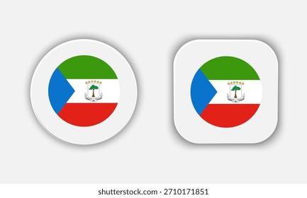 Ícone do Botão da Bandeira Nacional Arredondada da Guiné Equatorial
