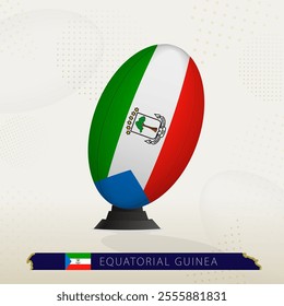 Equatorial Guinea Rugby Ball on Rugby Kicking Tees with Modern Design. Illustration perfect for sports, national pride, and rugby-related projects.