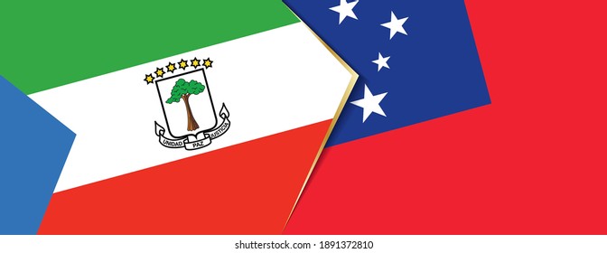 Equatorial Guinea and Samoa flags, two vector flags symbol of relationship or confrontation.