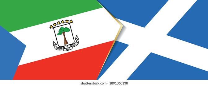 Equatorial Guinea and Scotland flags, two vector flags symbol of relationship or confrontation.