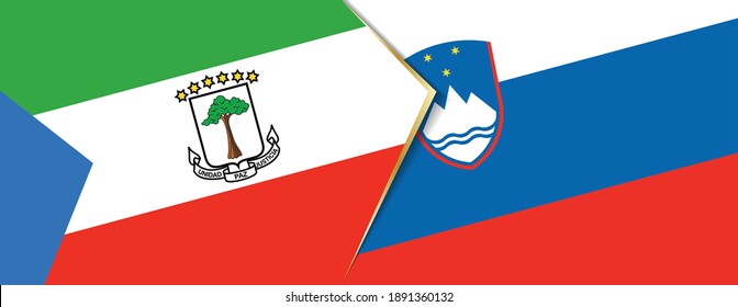 Banderas de Guinea Ecuatorial y Eslovenia, dos banderas vectoriales símbolo de relación o enfrentamiento.