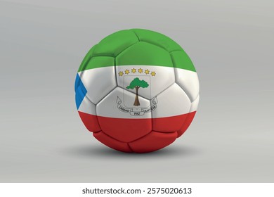 Equatorial Guinea soccer ball featuring the national flag design on a gray background