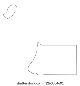 Equatorial Guinea - solid black outline border map of country area. Simple flat vector illustration.
