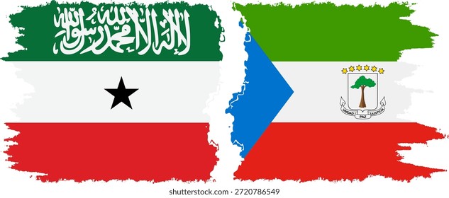 Conexión de banderas grunge de Guinea Ecuatorial y Somalilandia, Vector