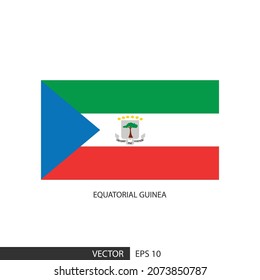 Equatorial Guinea square flag on white background and specify is vector eps10.