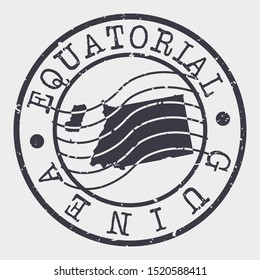 Equatorial Guinea Stamp Postal. Map Silhouette Seal. Passport Round Design. Vector Icon. Design Retro Travel.