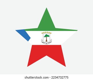 Equatorial Guinea Star Flag. Equatoguinean Star Shape Flag. Country National Banner Icon Symbol Vector Flat Artwork Graphic Illustration svg