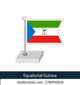 Equatorial Guinea Table Flag. Flat style. Vector.