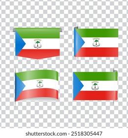 Equatorial Guinea tag national flag with shadow