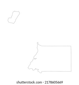 Esquema del mapa del país vector de Guinea Ecuatorial