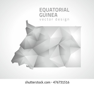 Equatorial Guinea vector grey polygonal map of Africa